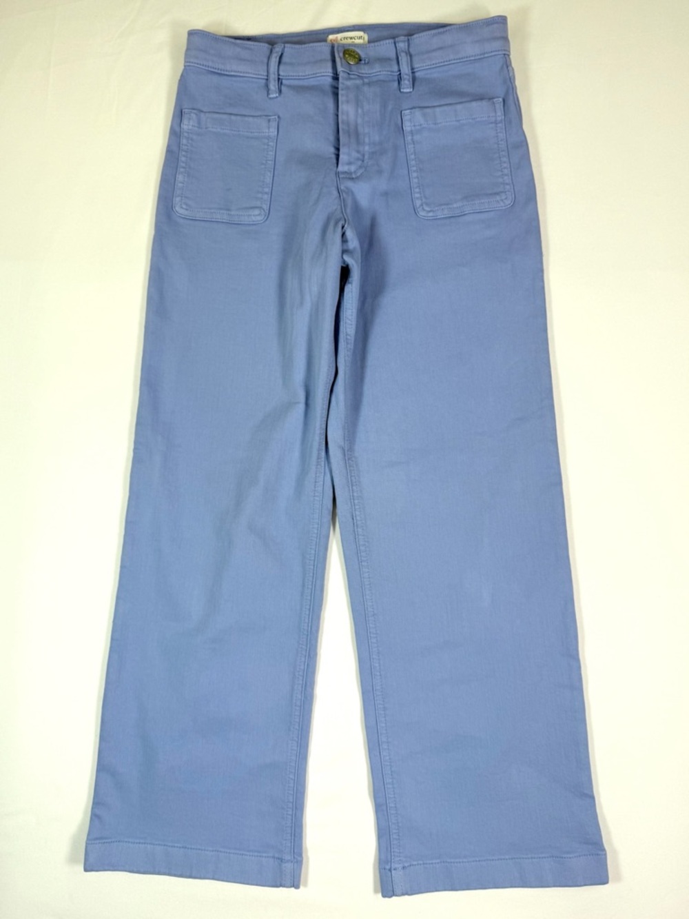CREWCUTS J. Crew Girls' Garment-Dyed Wide Leg Jeans in Dusty Cornflower Blue 10